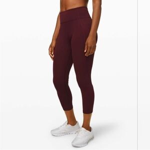 Lululemon Full-On Luxtreme Burgundy High-Waisted Leggings